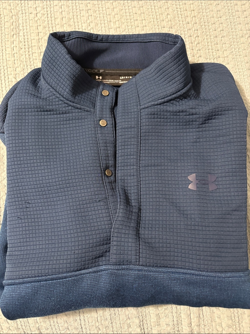 Under Armour Men's Dark Blue Quarter-Zip Textured Golf Pullover